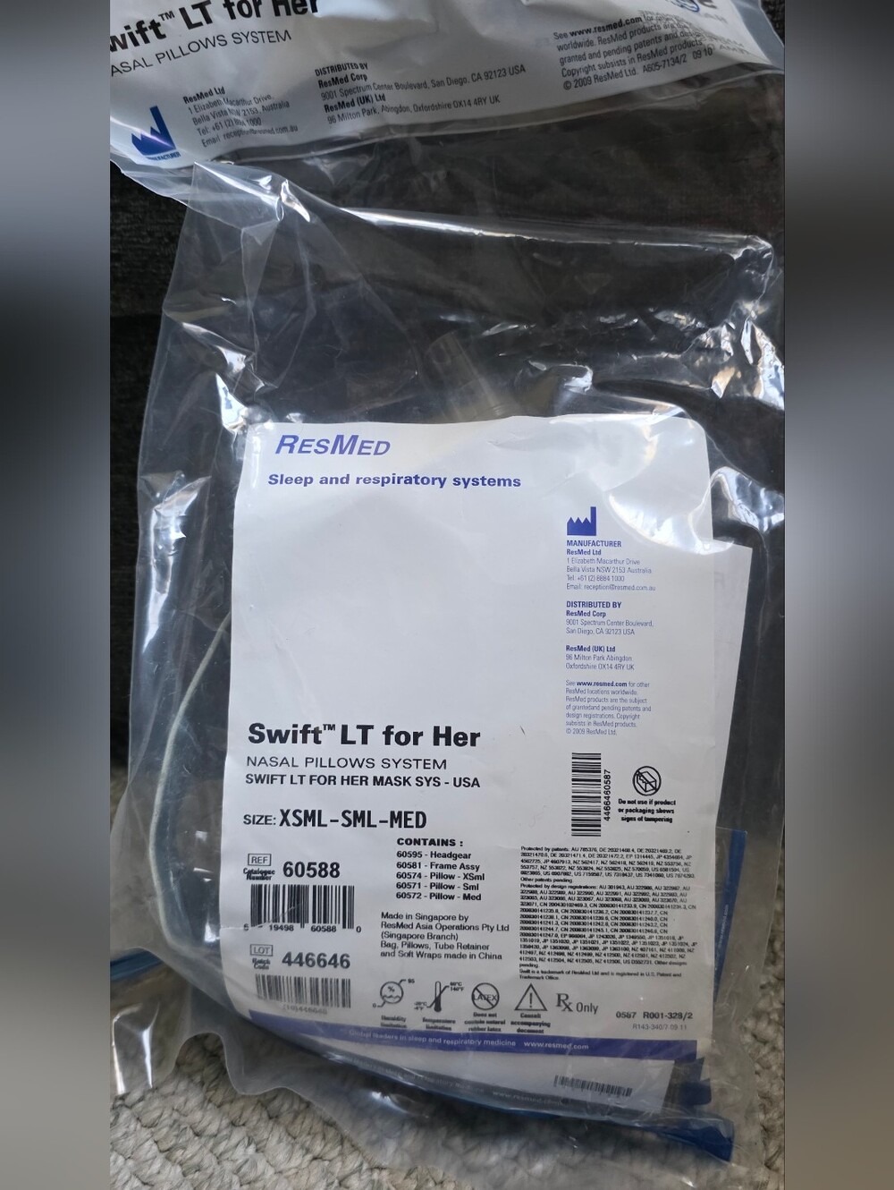 Res Med Swift LT For Her Nasal Pillow System XSML- SML MED 60588